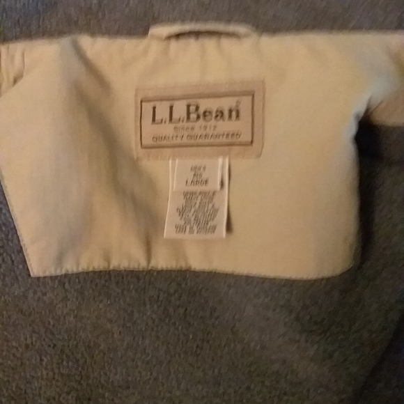 LL Bean Men's Reg. Lrg. Khaki Color Thinsulate Polartec Lined Jacket Coat w/hood - Picture 14 of 15
